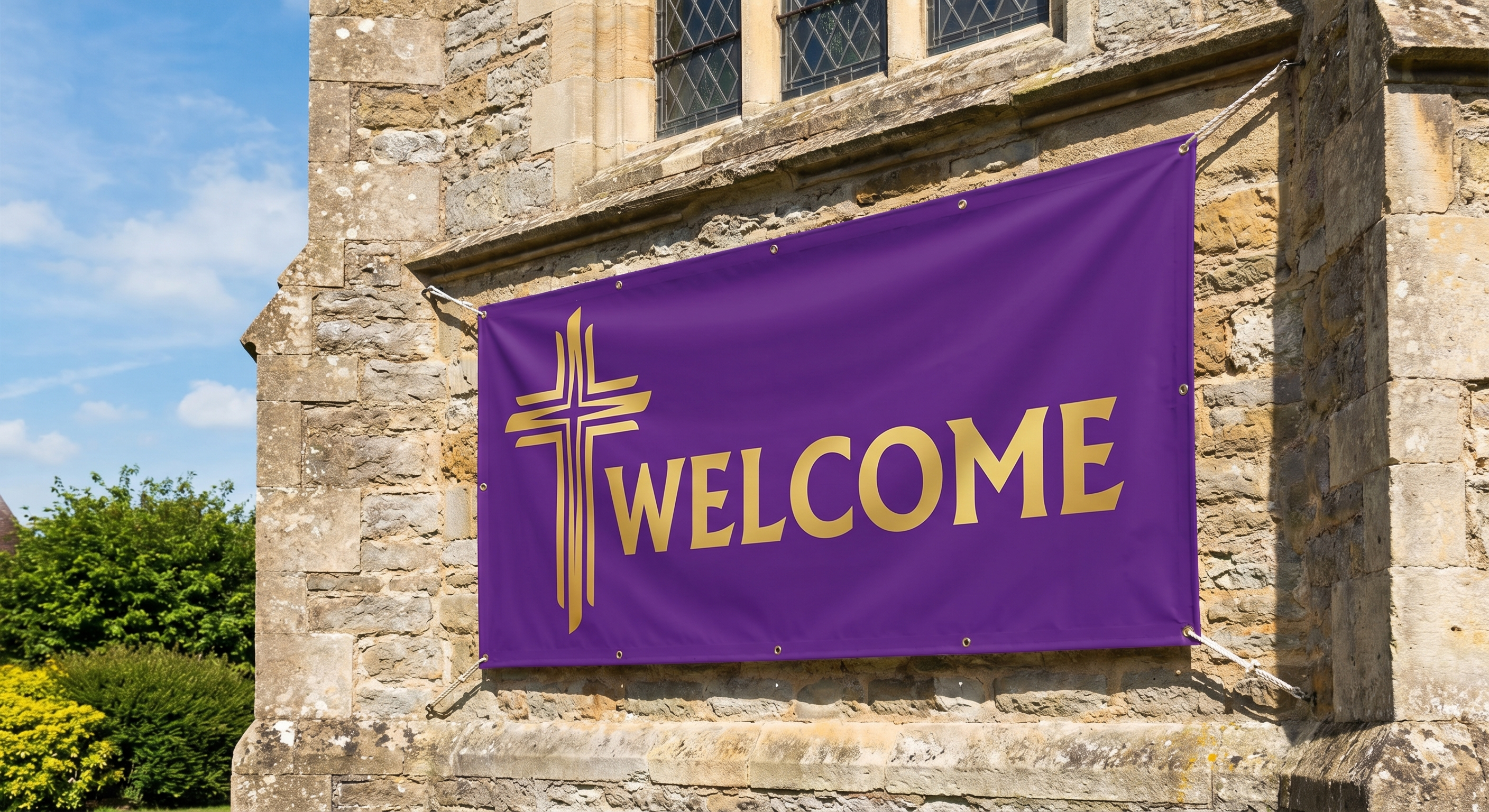 Church Vinyl Banner - Standard Sizes